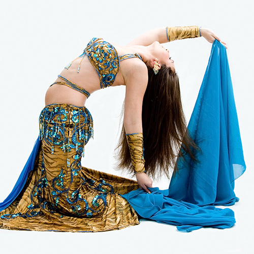 Belly Dance Gold and Blue dress